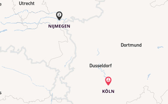 Rhein ab Köln, Deutschland auf der Asara