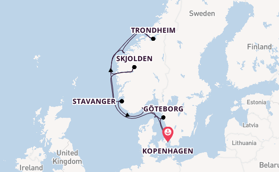 Noorwegen vanaf Kopenhagen, Denemarken met de Azamara Quest