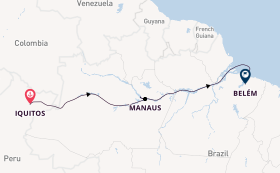 Brazil from Iquitos, Peru with the HANSEATIC inspiration