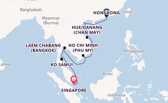 Zuidoost-Azië vanaf Singapore, Singapore met de Celebrity Solstice