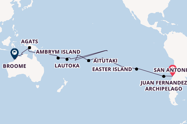 Transpacific from San Antonio, Chile with the Seabourn Pursuit