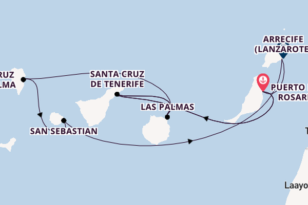 Kanarische Inseln ab Puerto del Rosario, Fuerteventura, Spanien auf AIDAstella