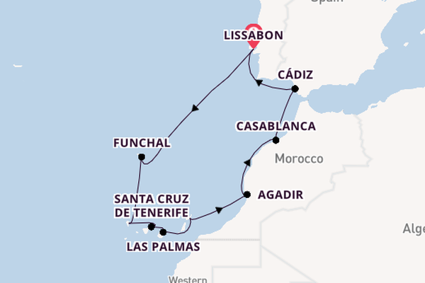 Canarische Eilanden vanaf Lissabon, Portugal met de Seven Seas Prestige