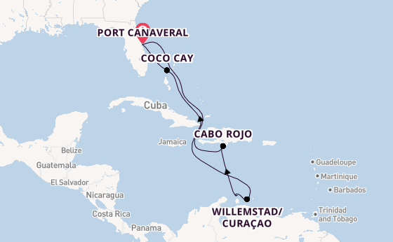 Caribbean from Port Canaveral, Florida, USA with the Adventure of the Seas