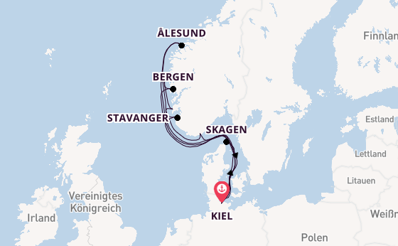 Norwegen ab Kiel, Deutschland auf AIDAnova