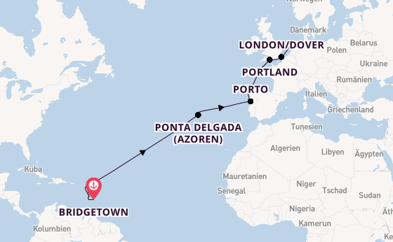 Südliche Karibik ab Bridgetown, Barbados auf AIDAbella