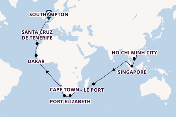 Africa from Hong Kong, China with the Queen Victoria