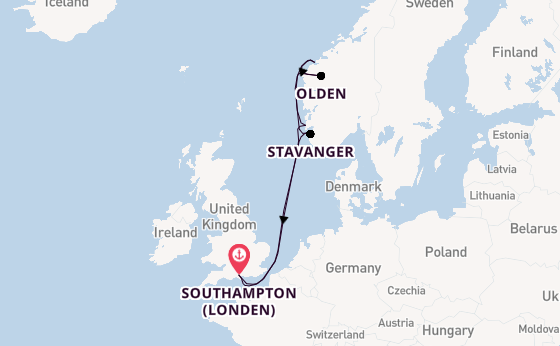 Noorwegen vanaf Southampton (Londen), Engeland met de Disney Dream
