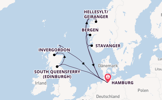 Norwegen ab Hamburg auf der Costa Favolosa