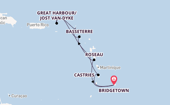 Zuidelijke Caraïben vanaf Bridgetown, Barbados met de Silver Spirit