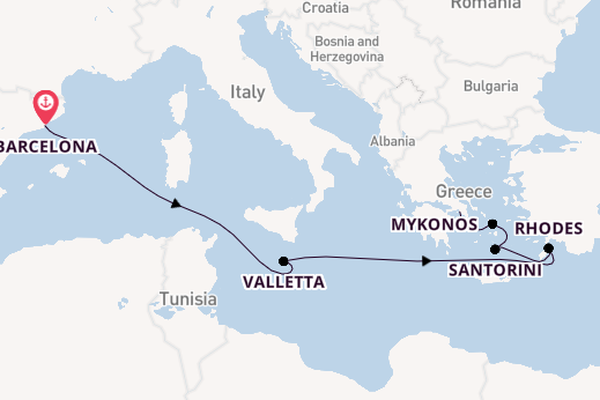 Mediterranean Sea from Barcelona, Spain with the Celebrity Xcel