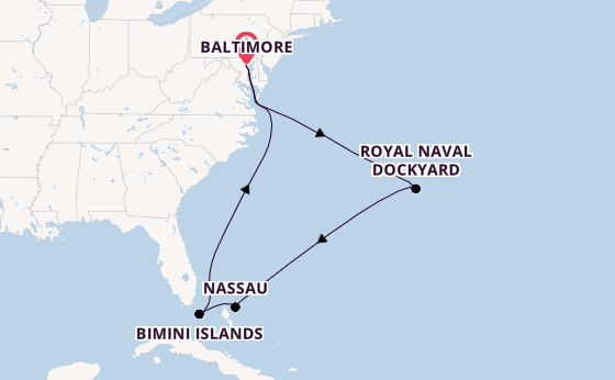 East Coast USA from Baltimore, Maryland, USA with the Vision of the Seas