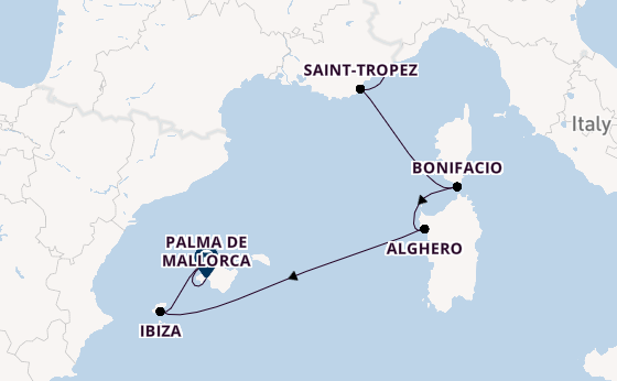 Western Mediterranean from Nice, France with the Silver Shadow