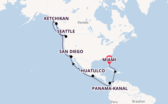 USA Westküste ab Miami auf der MSC Poesia