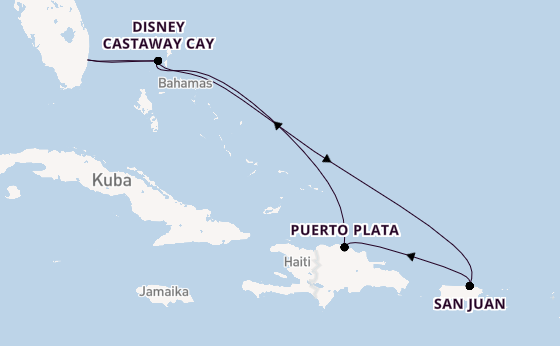Karibik ab Fort Lauderdale (Port Everglades), USA auf der Disney Dream