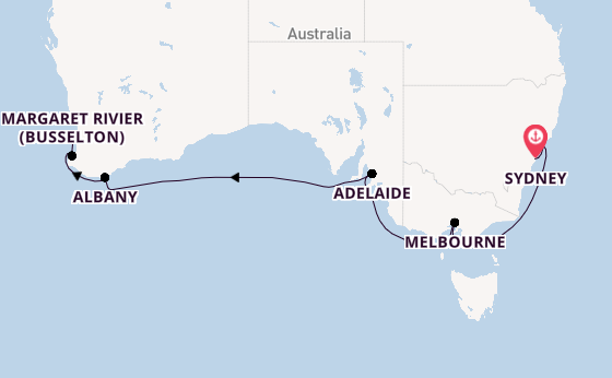 Australië vanaf Sydney, Australië met de Grand Princess
