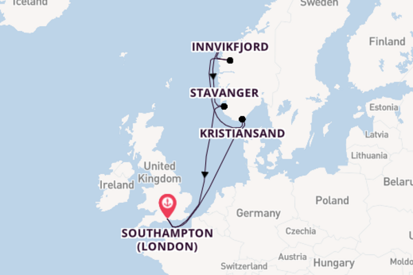 Expedition from Southampton (London) with the Queen Mary 2