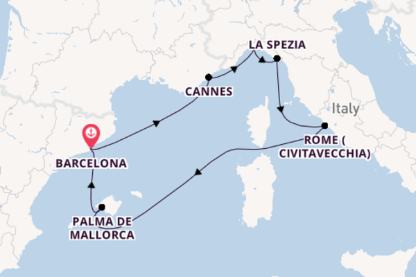 Western Mediterranean From Barcelona with the MSC Seaview