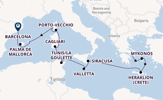 Mediterranean from Piraeus (Athens), Greece with the Azamara Journey