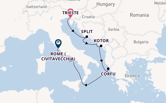Mediterranean from Trieste, Italy with the Seven Seas Grandeur