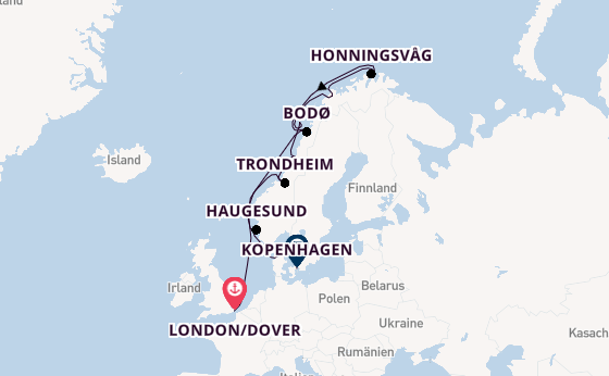 Norwegen ab London/Dover, Großbritannien auf der Seabourn Quest