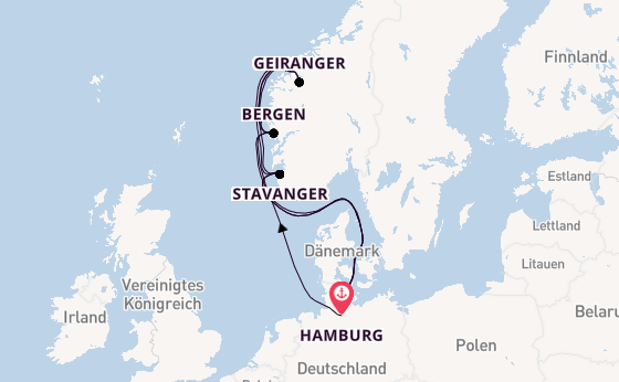 Norwegen ab Hamburg auf AIDAnova