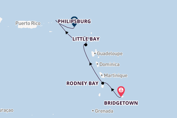 Caribbean vanaf Bridgetown, Barbados met de Seabourn Ovation