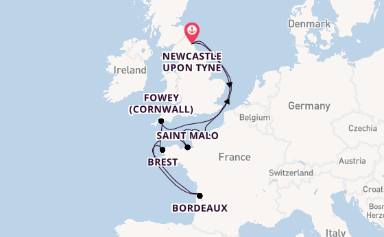 Vibrant journey from Newcastle upon Tyne with Ambassador Cruise Line
