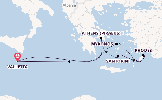 Mediterranean Sea from Valletta, Malta with the Azura