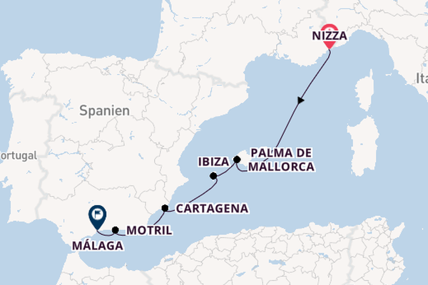 Westliches Mittelmeer ab Nizza, Frankreich auf der Star Clipper