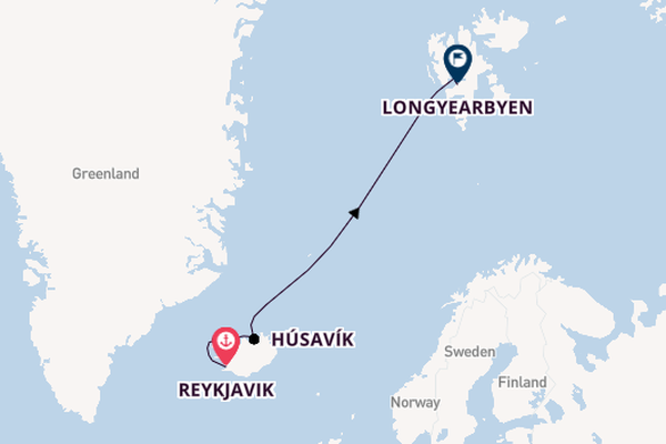 Arctic Ocean from Reykjavik, Iceland with the Silver Endeavour