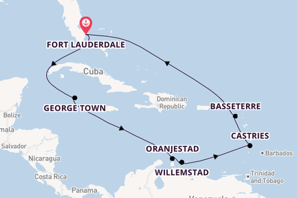 Caribbean vanaf Fort Lauderdale, Verenigde Staten met de Celebrity Eclipse