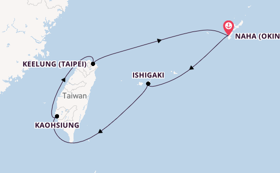 Oost-Azië vanaf Naha (Okinawa), Japan met de Costa Serena