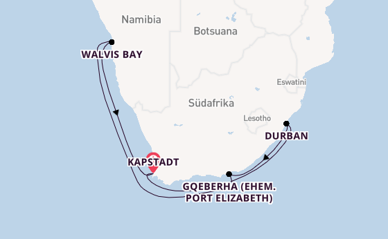Südafrika ab Kapstadt, Südafrika auf AIDAblu