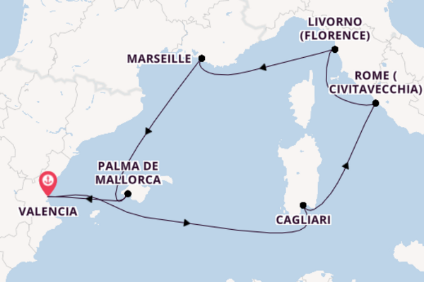Western Mediterranean from Valencia with the MSC Lirica