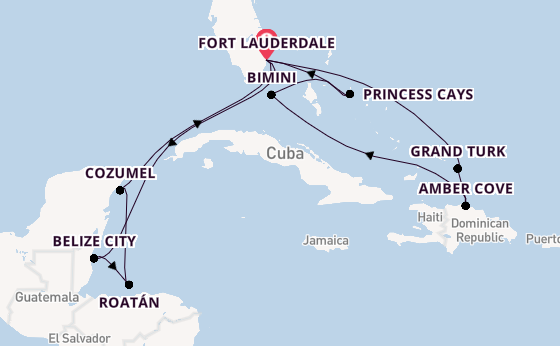 Caribbean vanaf Fort Lauderdale, Verenigde Staten met de Star Princess