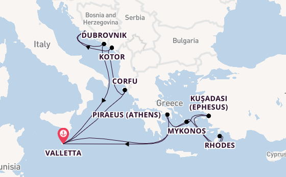 Mediterranean from Valletta, Malta with the Azura
