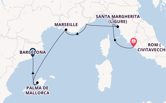 Westliches Mittelmeer ab Civitavecchia (Rom), Italien auf der Explorer of the Seas