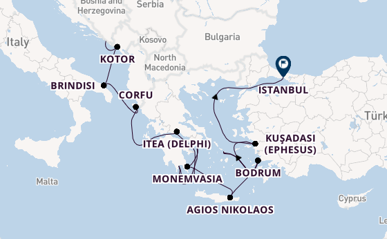 Eastern Mediterranean from Dubrovnik, Croatia with the Seabourn Ovation 