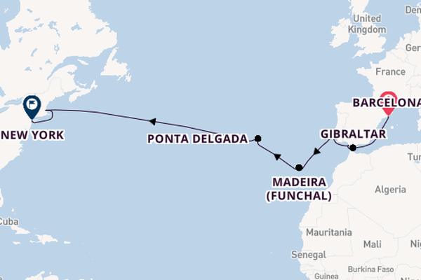 Transatlantic & Repositioning from Barcelona, Spain with the MSC Meraviglia