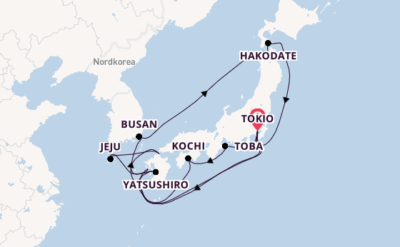 Japan ab Tokio, Japan auf der Diamond Princess