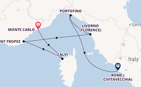 Western Mediterranean from Monte Carlo, Monaco with the Ilma