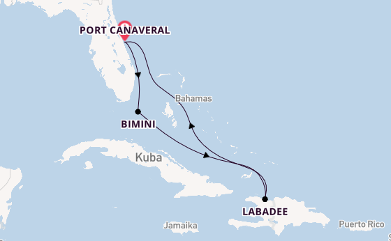 Karibik ab Port Canaveral, USA auf der Adventure of the Seas