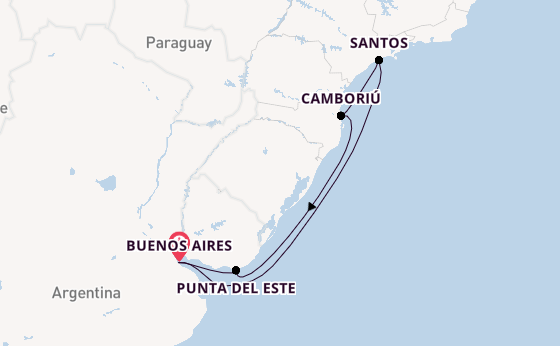 Zuid-Amerika vanaf Buenos Aires, Argentinië met de MSC Seaview