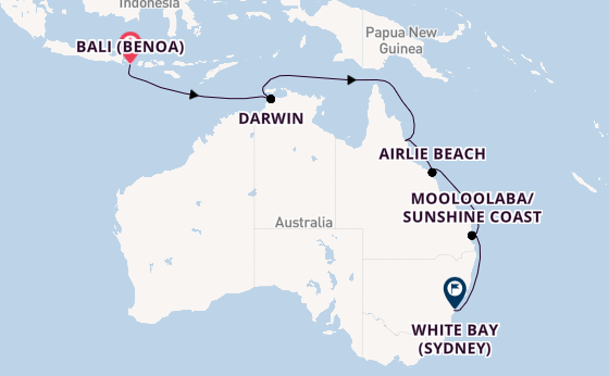 Australia from Bali (Benoa), Indonesia with the Azamara Pursuit