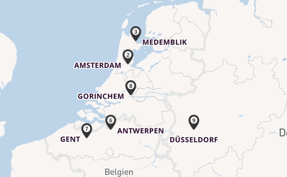 Rhein ab Köln, Deutschland auf der Aurelia