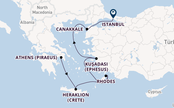 Eastern Mediterranean from Athens (Piraeus), Greece with the Viking Libra