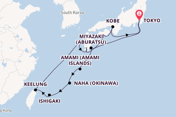 Japan from Tokyo, Japan with the Noordam