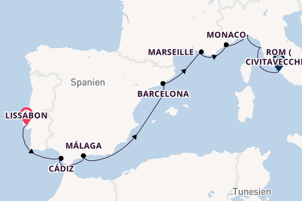 Westliches Mittelmeer ab Lissabon, Portugal auf der Silver Nova