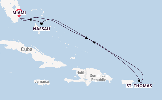 Caribbean vanaf Miami, Verenigde Staten met de Vista